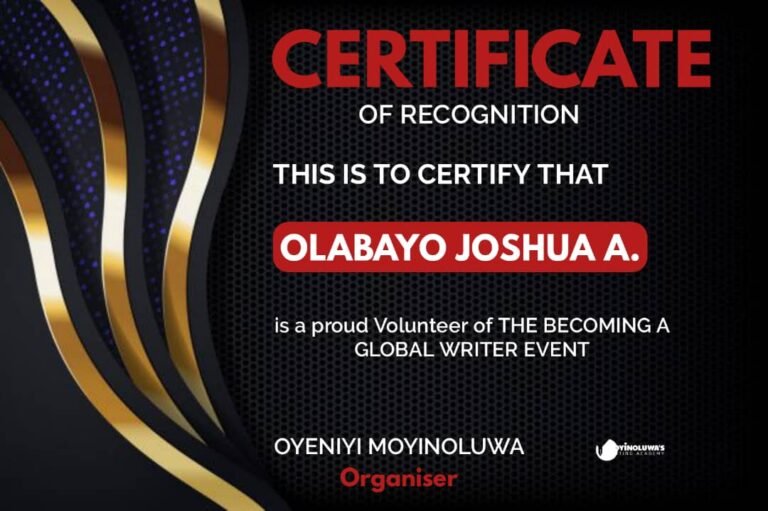 certificate of recognition